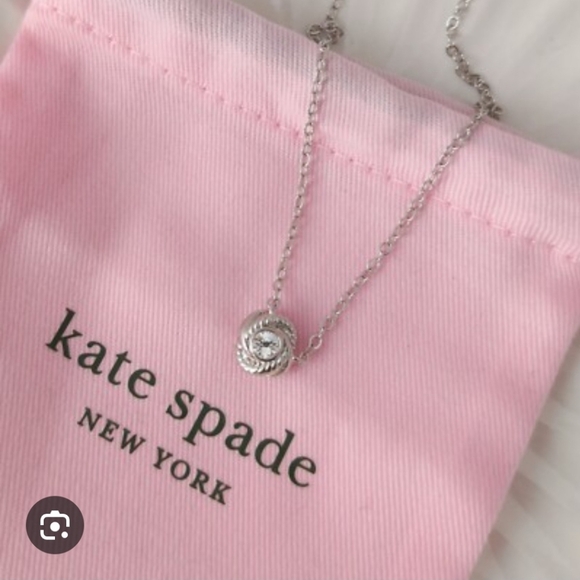 kate spade Jewelry - Kate Spade Infinity Beyond Knot Mini Pendent Silver W/ Dusty